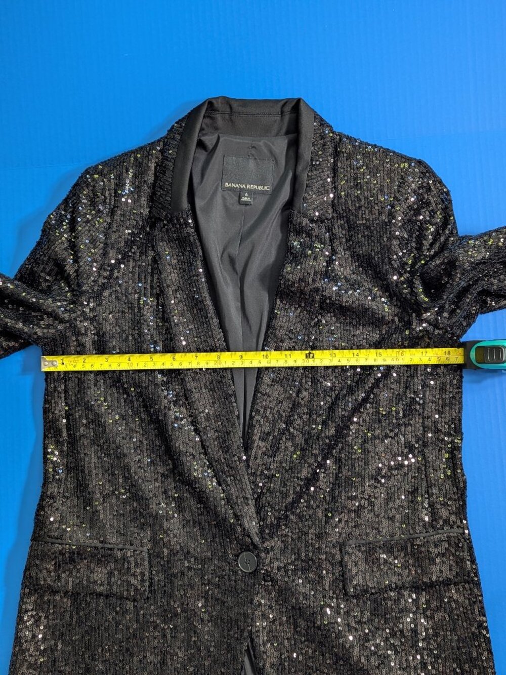 NWOT Banana Republic Soft Sequin Blazer Jacket, Black, Size 6 - Picture 6 of 15